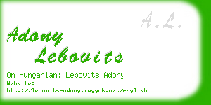 adony lebovits business card